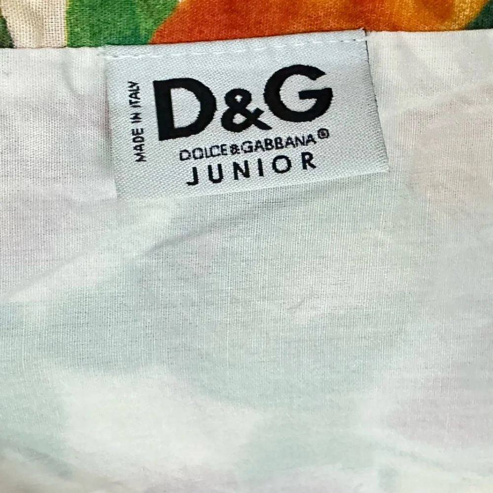 Dolce & Gabbana Girls Tropical Fruit Print Dress with Bright Multicolor Accents - Picture 7 of 8